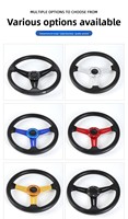 Volant de course universel pour voiture de 13 pouces - Style de course - Volant personnalisé pour drift - Cuir PU - Garantie de 3 mois