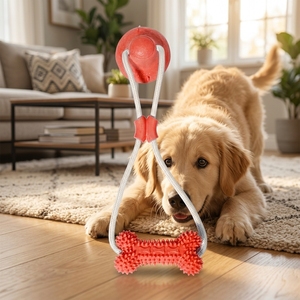 Juguetes para perros, juguetes de entrenamiento para mascotas, juguetes para masticar, hueso con ventosa, TPR duradero, resistente a mordidas, juguete de tira y afloja para perros grandes, para <span class=keywords><strong>el</strong></span> aburrimiento, ecológico - Product Image 1