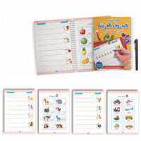 Livre d'alphabet arabe pour enfants livre de pratique d'écriture manuscrite réutilisable livre magique coulé éducatif