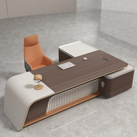 Bureau de direction modulaire minimaliste en forme de L, table de bureau de luxe, design moderne, mobilier de bureau en bois