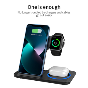 شاحن لاسلكي محمول 15 وات في 1 قابل للطي 3 حامل محطة شحن سريع قابل للطي - Product Image 3