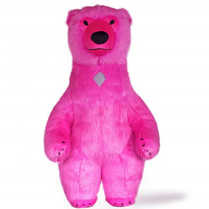 Efun özel pembe şişme kutup ayısı çizgi film kostümü maskot şişme yetişkin boyutu şişme karikatür Polar ayı kostümü - Product Image 5