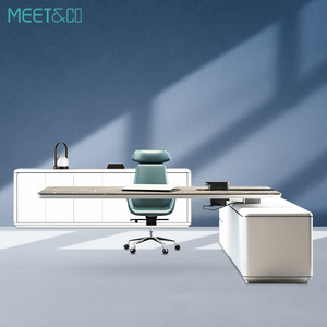 Premium Modern Electric Height Adjustable L Shaped Office <b>Desk</b> Chair Set Extendable Convertible Commercial Grade Ergonomic - Product Image 1
