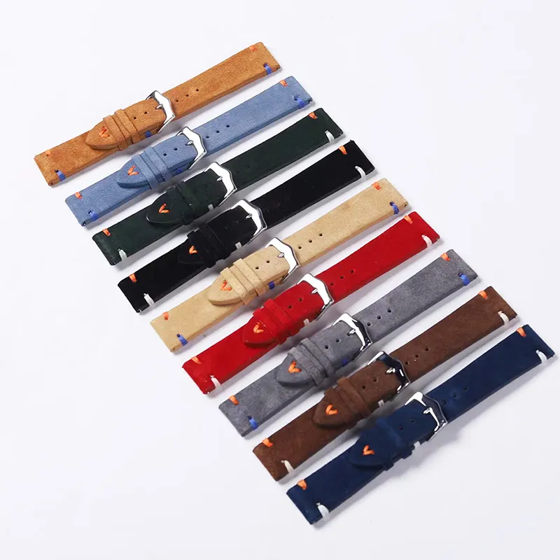 Watch Accessories Wristband Suede Leather Watch Band 20mm 22mm Cow Leather Watch Straps Matte