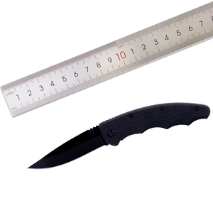 G 10 مقبض سكين أسود قابل للطي للتنزه والتخييم يتميز ببقاء - Product Image 1