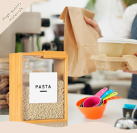 Meilleures ventes : Distributeur de céréales en bambou, contenants de stockage alimentaire pour céréales, riz, farine, snacks, noix et grains