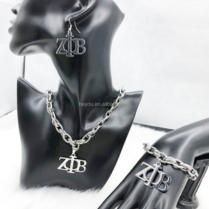 Collier pendentif femme en acier inoxydable de haute qualité Style classique Alpha <span class=keywords><strong>Kappa</strong></span> Delta Zeta IVY pour motif de plante cadeau - Product Image 6