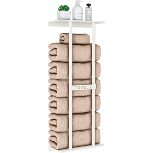 <span class=keywords><strong>Toallero</strong></span> Metálico Negro Mate para Exteriores, Soporte de Baño, Estante de Almacenamiento de Toallas de Pie para Piso - Product Image 5