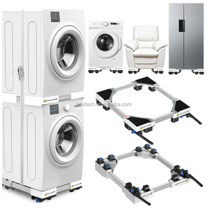 Base para Lavadora, Base para Refrigerador con Ruedas, Carro Ajustable con Ruedas y Freno, Fácil de Instalar - Product Image 1