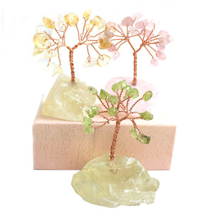 <b>Crystal</b> <b>Tree</b> Citrine And Rose Quartz Base Money <b>Tree</b> Handicraft Desktop Ornament Home Decoration - Product Image 1
