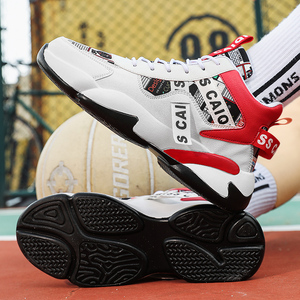 Nouveau design de Guangzhou Baskets de sport décontractées pour hommes Chaussures de <span class=keywords><strong>basket</strong></span> montantes à lacets confortables <span class=keywords><strong>Toile</strong></span> de luxe Marche pour garçons - Product Image 4