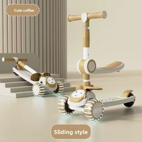 Trottinette pour enfants, trottinette et patins à roulettes trois-en-un, adaptée aux enfants de 1 à 3, 6 et 12 ans, peut être utilisée pour s'asseoir, rouler et patiner