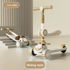 Trottinette pour enfants, trottinette et patins à roulettes trois-en-un, adaptée aux enfants de 1 à <span class=keywords><strong>3</strong></span>, 6 et 12 ans, peut être utilisée pour s'asseoir, rouler et patiner - Product Image 3