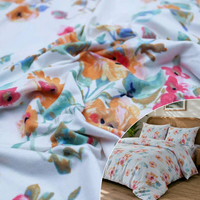 Tissu de drap de lit en microfibre 100% polyester, tissé, brossé, imprimé par dispersion de pigments, en rouleau