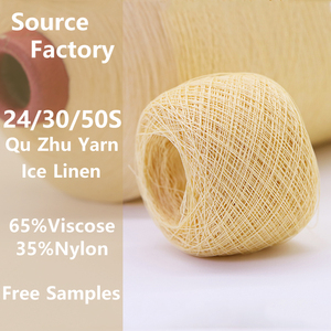 Hilo <span class=keywords><strong>de</strong></span> <span class=keywords><strong>Lino</strong></span> Frío QuZhu 65% Viscosa 35% Nylon <span class=keywords><strong>para</strong></span> Verano, Suave, Transpirable y Ligero, en Stock <span class=keywords><strong>para</strong></span> Suéteres Tejidos <span class=keywords><strong>de</strong></span> 12/14G al por Mayor - Product Image 1