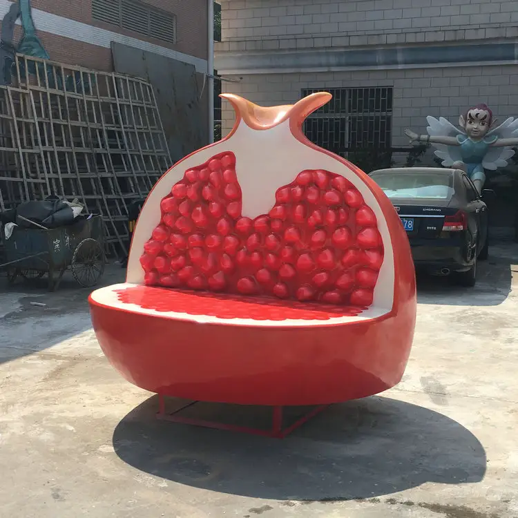 Patung Fiberglass furit kursi delima patung Jambu batu resin