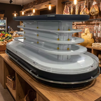 Vitrine Réfrigérée Multi-Niveaux Ouverte avec Rideau d'Air pour l'Exposition Alimentaire en Supermarché