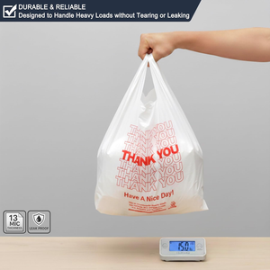 Factory Direct Wholesale Durable PE Plastic Vest <b>Bags</b> with Hand Length Handle and Screen Printing Custom Logo for Supermarket - Product Image 2