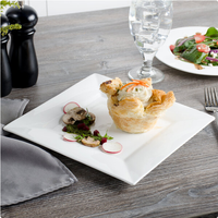 Assiettes carrées blanches en céramique, prix direct usine, ensembles de vaisselle de luxe en porcelaine fine, vaisselle moderne