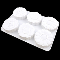 1251 Kostenlose Probe 6-Loch Silikonform mit verschiedenen Blumen- und Sonnenblumenformen für Kuchen, Seife, Kerzen und Harz