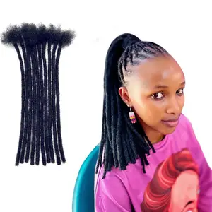 HM 인간의 머리카락 도매 100% 수제 아프리카 비꼬인 인간의 머리카락 dreadlock 확장 loc 확장 인간의 머리카락 크로 셰 뜨개질 dreadlock