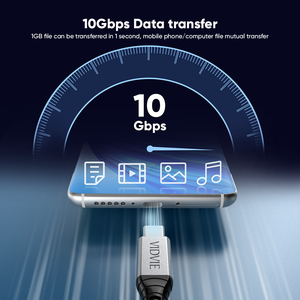 <span class=keywords><strong>VIDVIE</strong></span> 10Gbps Transmisión de alta velocidad 3A 1M Usb <span class=keywords><strong>Cargador</strong></span> móvil <span class=keywords><strong>Tipo</strong></span> <span class=keywords><strong>C</strong></span> Cable Chargeur Teléfono - Product Image 3