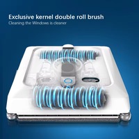 Robot de nettoyage de fenêtres automatique, double brosse à rouleaux, 6 modes, pulvérisation d'eau automatique, contrôlé par application, nettoyeur de fenêtres domestique