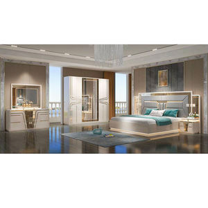 Ensemble de meubles de <span class=keywords><strong>chambre</strong></span> à coucher de luxe en bois et cuir, lit king-size, <span class=keywords><strong>chambre</strong></span> double pour adultes, cadre en bois, ensemble complet de meubles de <span class=keywords><strong>chambre</strong></span> à coucher modernes et luxueux - Product Image 1