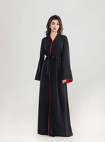 Abaya Kimono Ouverte pour Femmes Musulmanes, Modèle Unique avec Ceinture à Nouer, Logo Personnalisé OEM, Mode Modeste et Élégante