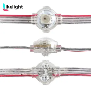 Luce di natale permanente stringa LED 10mm GS8208 SK6812 5V RGB LED Pixel stringa di luce IP67 impermeabile decorazione esterna