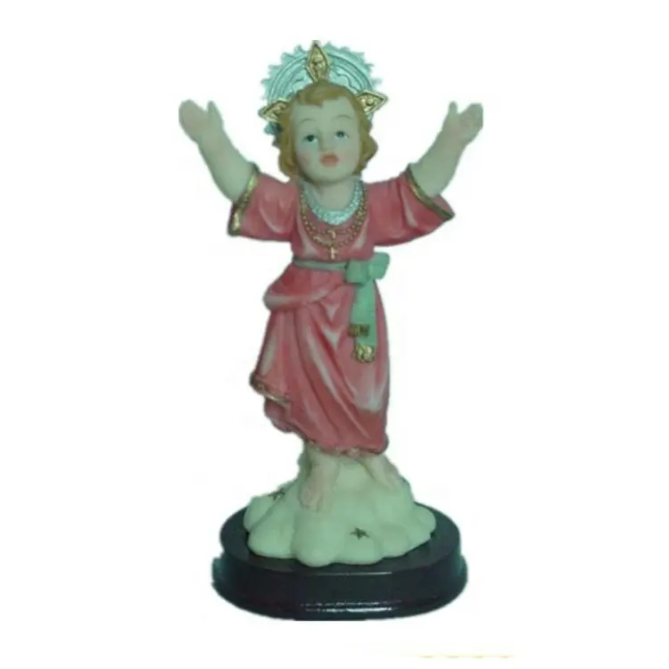 Toptan özelleştirilmiş logo 5 inç ev dekorasyon mesih reçine İsa heykeli promosyon süs