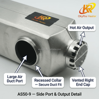 Calentador de Aire Diésel para Vehículos OkyRie AS50-9 de 5KW, Cuerpo de Aluminio, Kit Completo, 7KG de Peso Bruto, Control Remoto LCD