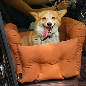 Siège de <span class=keywords><strong>voiture</strong></span> pour animaux de compagnie en lin de luxe en gros, housse amovible et lavable, siège surélevé portable pour chien et chat, sac de sécurité pour les voyages en plein air - Product Image 6