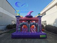 2025 grande taille Halloween violet parcours d'obstacles gonflable maison de rebond et tunnel-fête d'enfants, équipement de jeu intérieur/extérieur