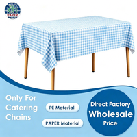 Nappe jetable en plastique à carreaux bleus et blancs, imperméable et résistante à l'huile, extra épaisse, pour dîner et fête