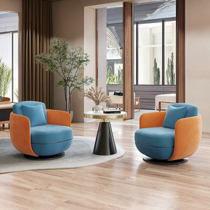Fauteuil pivotant de luxe léger italien en velours pour salon, hôtel, négociation commerciale, loisirs, modèle SF2613 - Product Image 6