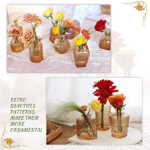 Ensemble de Vases à bourgeons en verre, petits Vases à bourgeons ambrés en vrac, Mini bouteilles décoratives Vintage, centre de table Floral moderne pour fleurs de mariage - Product Image 5