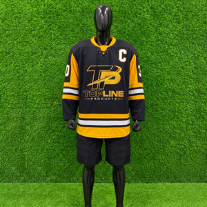 Maillot de hockey sur glace sublimé pour homme Topline, rouge, manches longues, évacuation de l'humidité, coupe classique, vêtements d'équipe pour adultes, polyester/coton 220g - Product Image 1