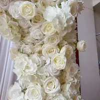 2M/2.4M Witte Rozen Hartvormige Bloemstukken Bruiloft Achtergrond Boog Banket Evenement Podium Ceremonie Decoratie