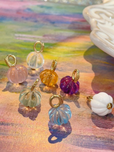 Xinfly Cute Jewelry 18K <b>Real</b> Gold and <b>Crystal</b> Pumpkin Shape Pendant for Ladies Women - Product Image 1