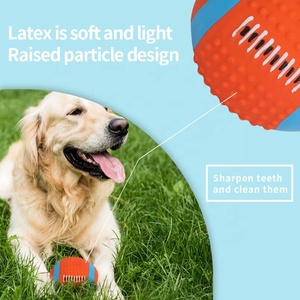 Fabbrica all'ingrosso Logo personalizzato in lattice <span class=keywords><strong>Pet</strong></span> Squeak morso giocattoli palla cane giocattolo da masticare interattivo - Product Image 4