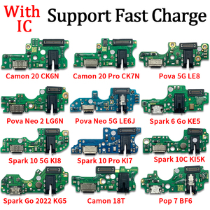 Porta di ricarica di ricambio per Tecno Pop 7 4 Spark 5 6 Air 7T 8C 8P 8T 10C Go Zero Pro X6811 CK6N CK7N KF7 LE8 pezzi di ricambio - Product Image 2