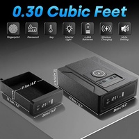 Coffre-fort intelligent en acier pour armes à feu avec empreinte digitale et mot de passe, recharge sans fil, connectivité Bluetooth, écran intégré, pour le rangement des armes