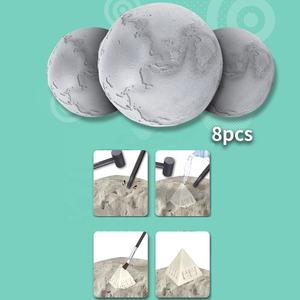 8 pièces Architecture du monde bricolage 3D peinture jouet archéologique découvert jeu pierre creuser et colorier jouets pour enfants Kit d'apprentissage - Product Image 3