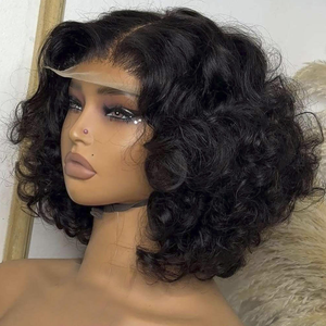 Peluca <span class=keywords><strong>de</strong></span> Cabello Natural Vietnamita con Ondas, Color Natural Sin Procesar, Peluca <span class=keywords><strong>de</strong></span> Encaje con Ondas Sin Adhesivo Natural - Product Image 6