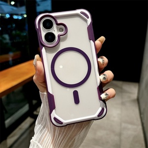 เคสโทรศัพท์กันกระแทกใส TPU คุณภาพสูงสองสี รองรับการชาร์จไร้สายแบบแม่เหล็ก สำหรับ iPhone 16 Pro Max 15 Plus 14 13 12 - Product Image 6