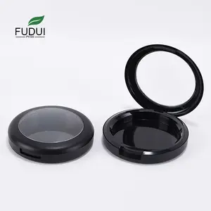 FUDUI PC3015哑光黑色10g透明盖紧凑型外壳圆形红色散粉容器
