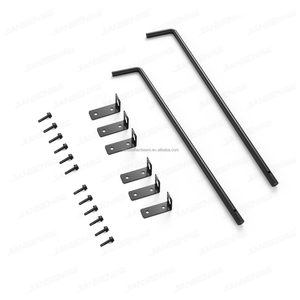 Stock local US, lot de 2 barres de porte battante robustes en métal de 18 pouces, neuves, en acier Gates, revêtement PVC noir, style moderne - Product Image 2