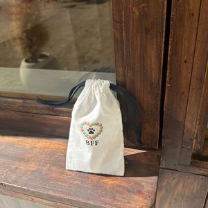 Promotional Custom Silk Screen Printed Cotton Dust <b>Pouch</b> Durable Cotton <b>Drawstring</b> Bag - Product Image 4