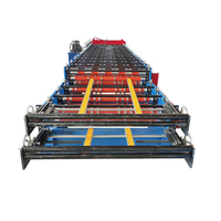Machine de formage à froid de panneaux de toiture trapézoïdaux en acier double couche